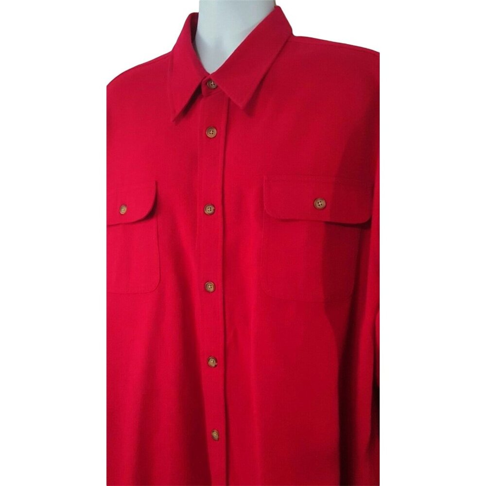 RedHead Chamois‎ Flannel Shirt Mens  XL Red Heavy Long Sleeve Cotton Button Up